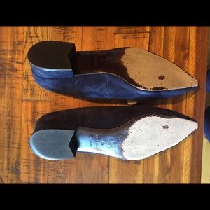 Navy Blue Suede Skimmers